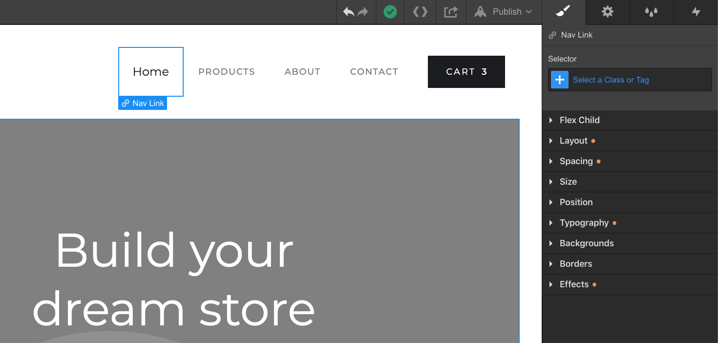design selector and styles (tags, classes, states) you can also