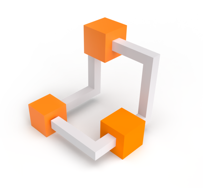 Connected orange cubes