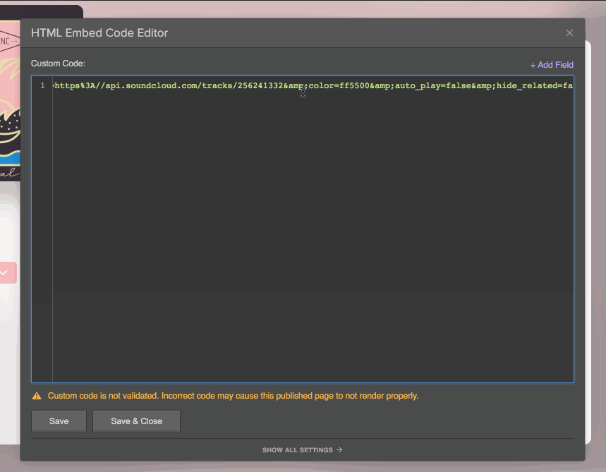 Replace the changing parameter with any plain text field.
