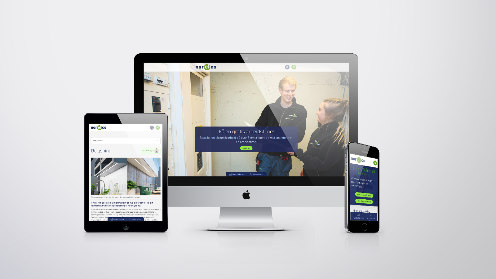 Mockup av nettsida