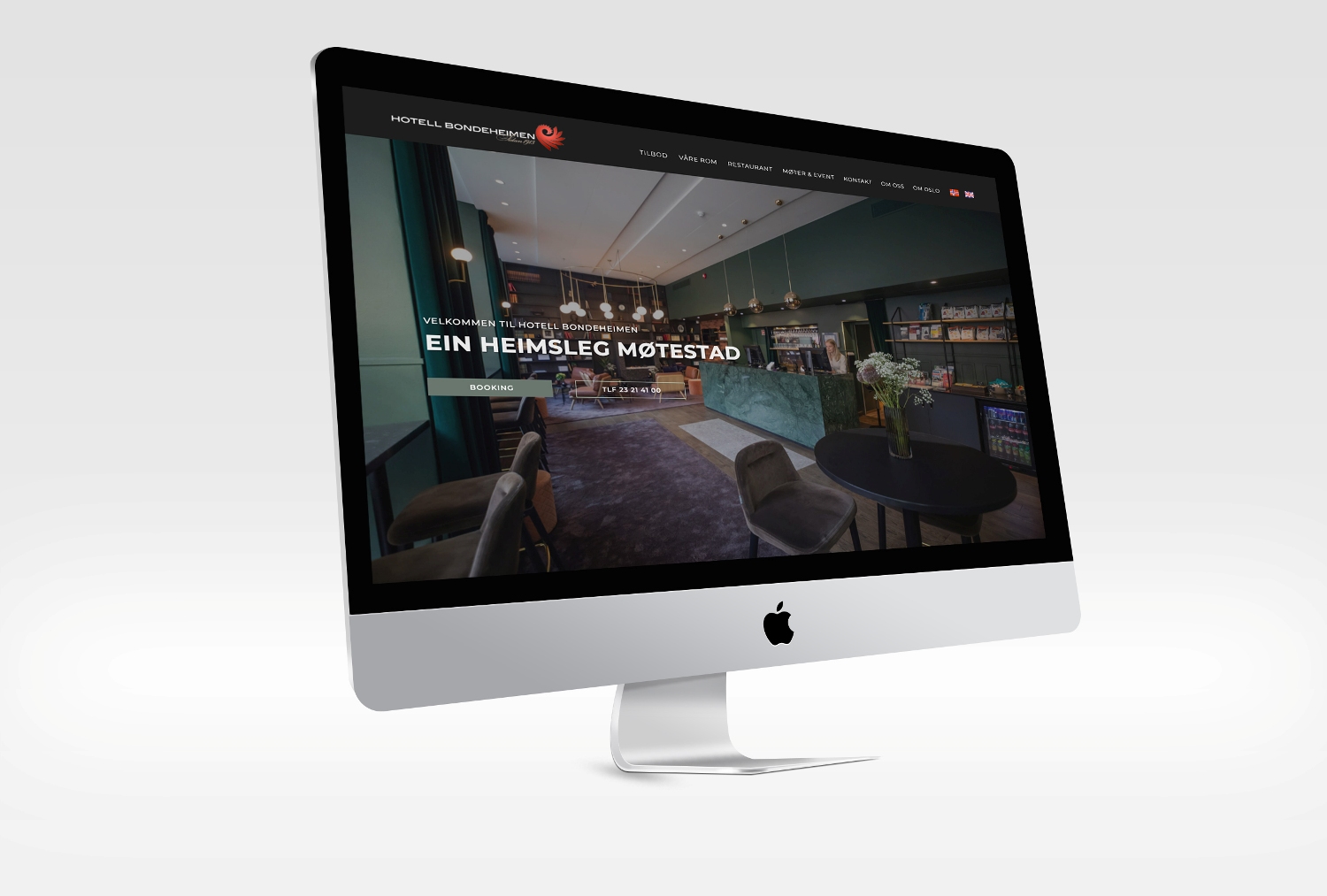 Mockup av nettsiden