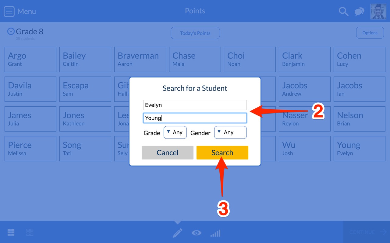 Search for a Student with LiveSchool