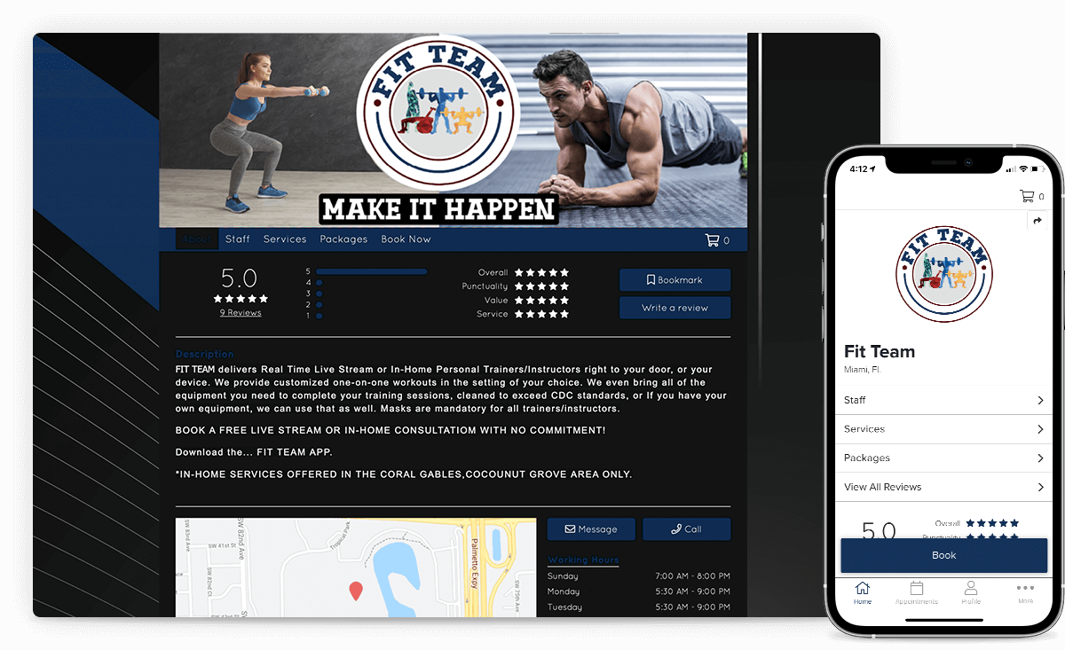 website builder for yoga studios and other fitness studios