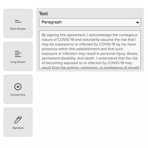 Creating COVID-19 Waivers and Credit Card Capture forms with the Editor