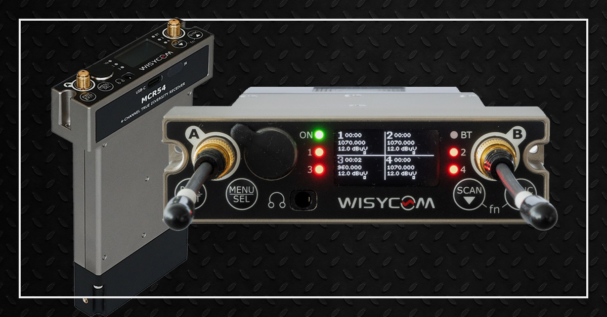 New Wisycom MCR54 is a camera quadruple true diversity wireless microphone receiver system