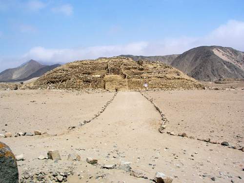 A view of Caral ruins in Lima, Peru