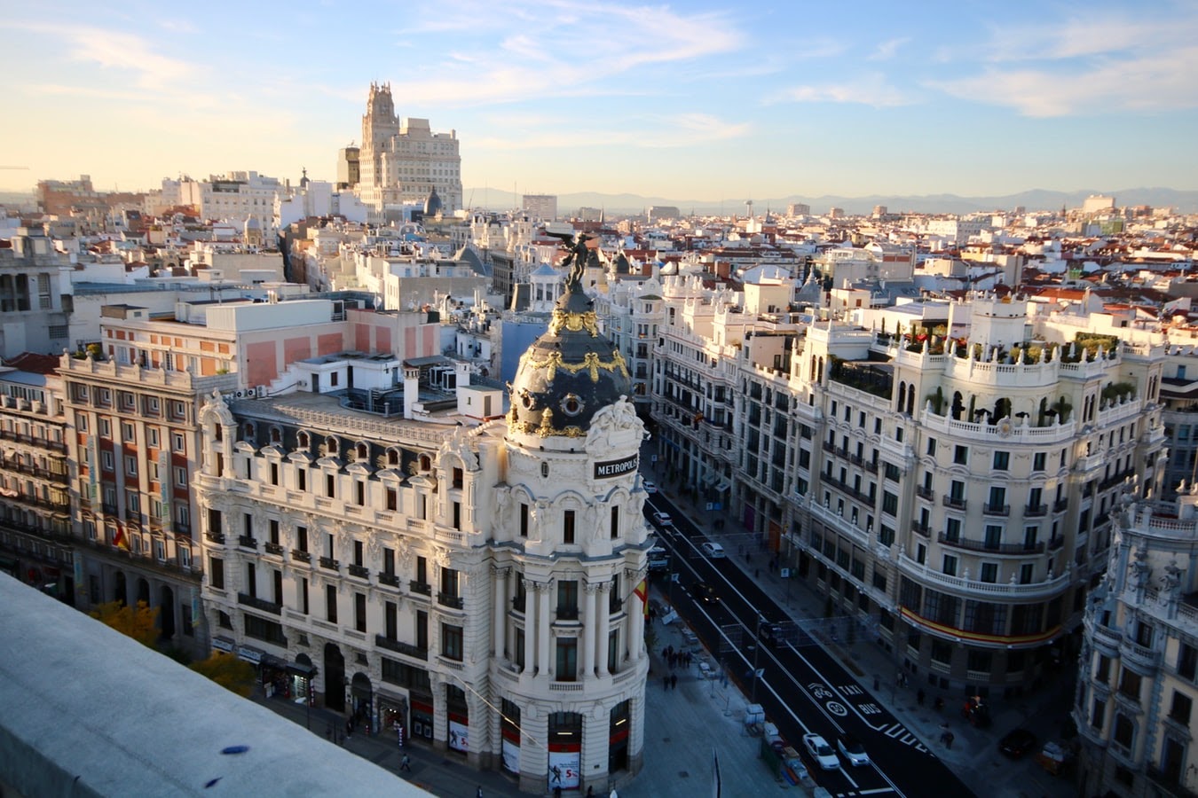 An aerial view of Madrid, Spain