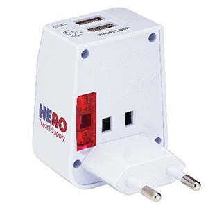 A white type c plug adapter