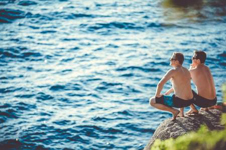 Lake Tahoe swimming hole, hiking California