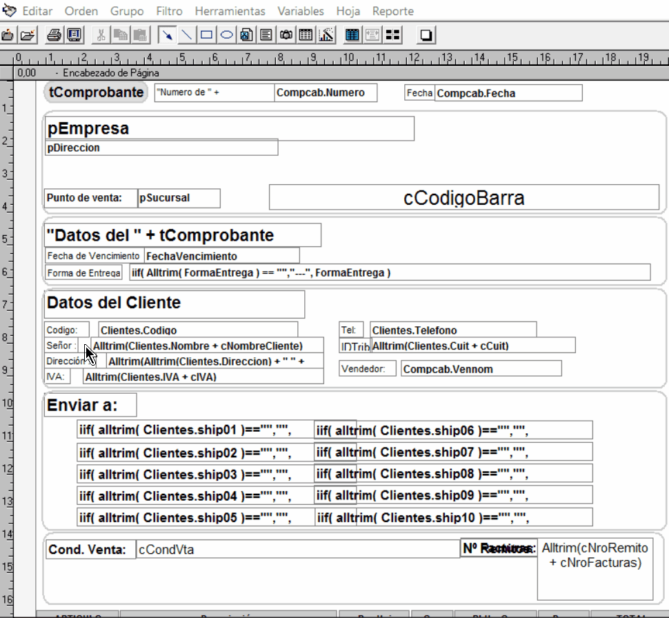 Así se cambia la separación de los campos de la factura