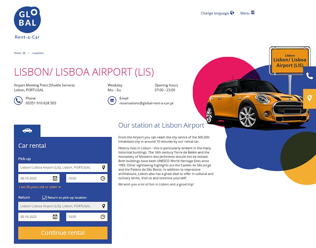 Global Rent-A-Car Lisbon car rentals