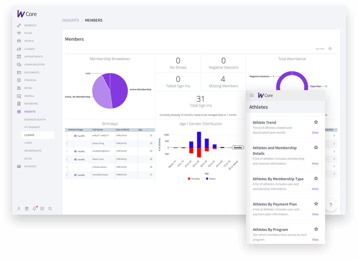 Monitor your revenue, retention, and payroll effortlessly with custom reporting.