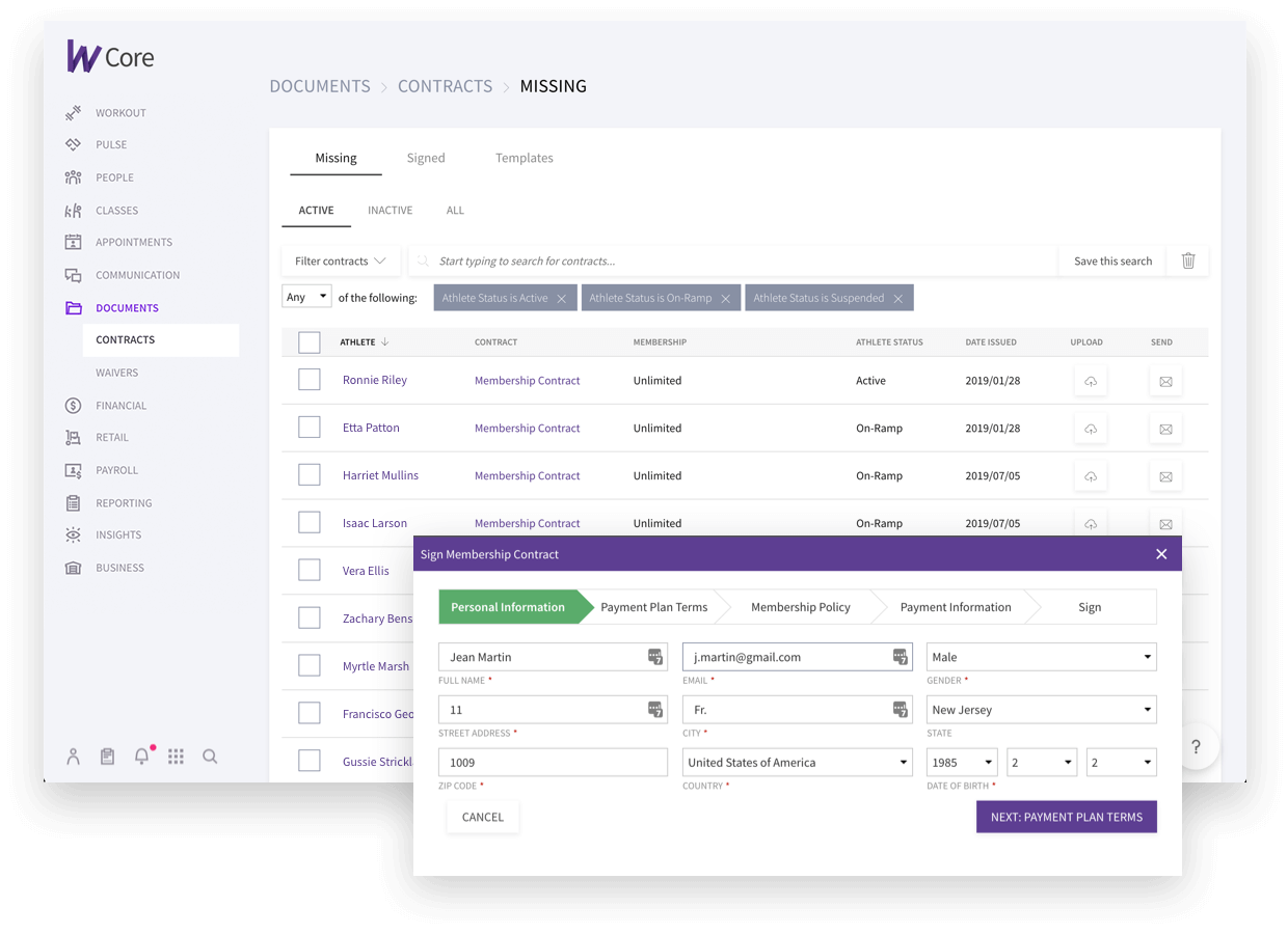 Never lose critical business documents again with digital contracts and waivers.