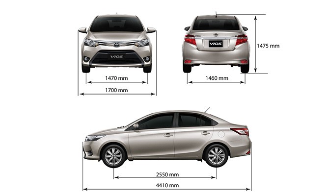 Kích thước giá xe vios 2018