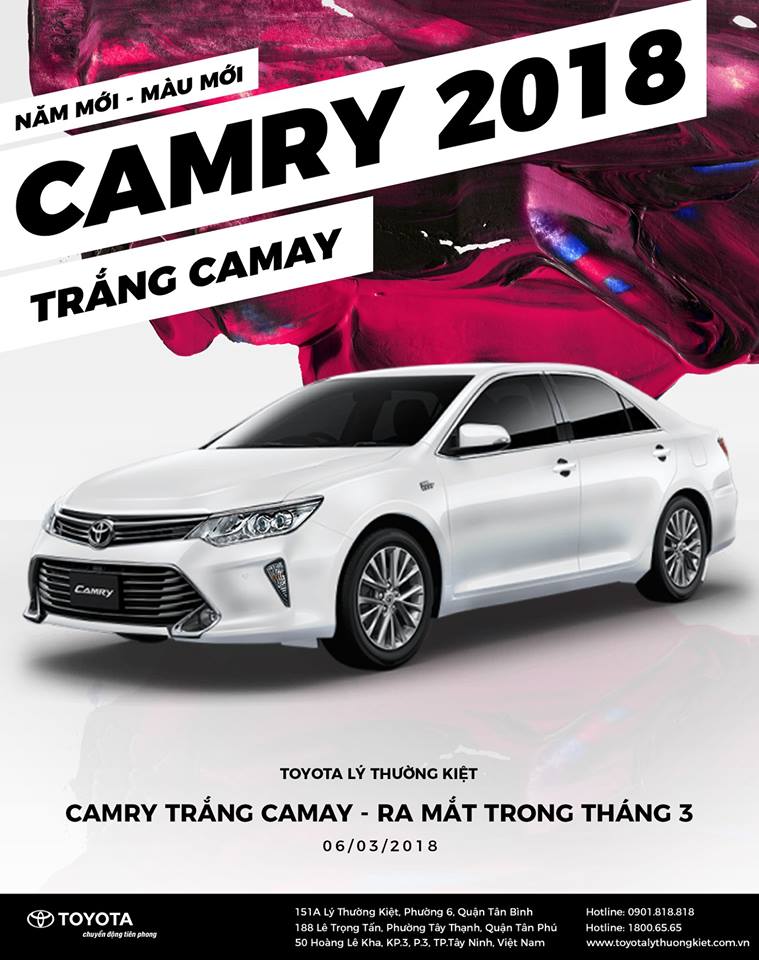 giá xe Camry 2018 phiên bản trắng Camay