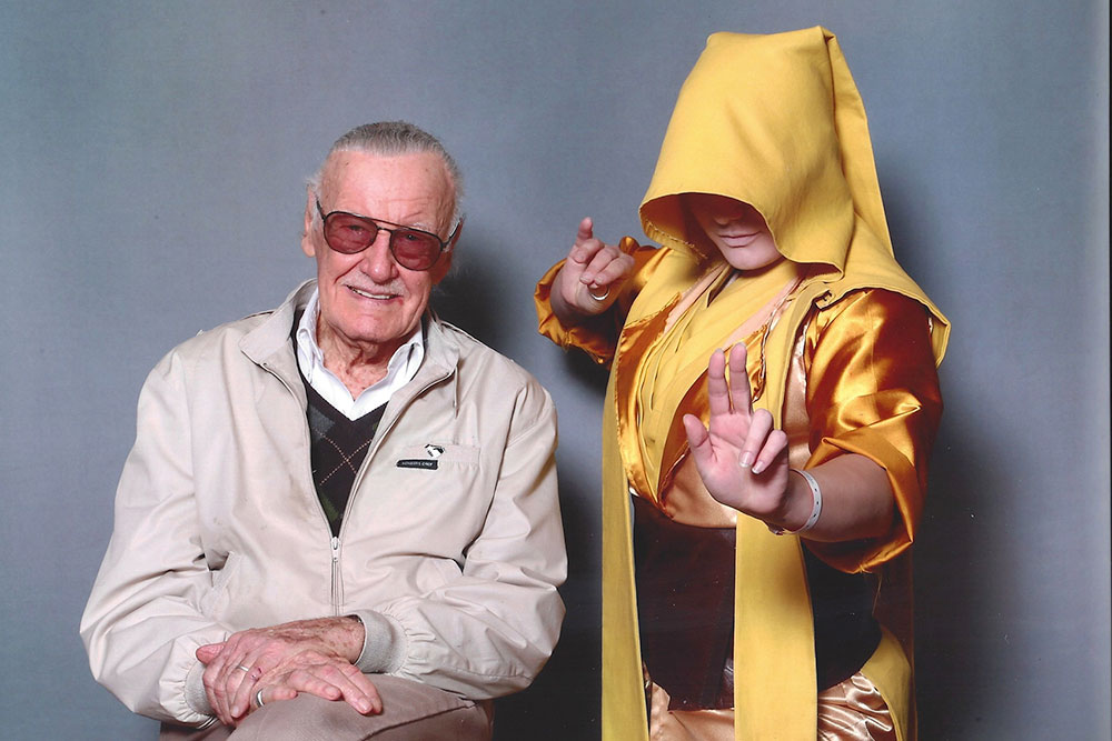 Yulia Garland as the Ancient One with Marvel's Stan Lee.