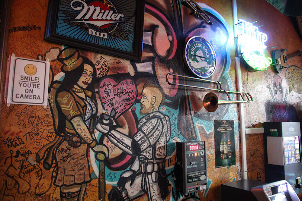 The vibe at Caz's Pub falls somewhere between dive bar and eclectic man cave. (Photo: Marc Rains)