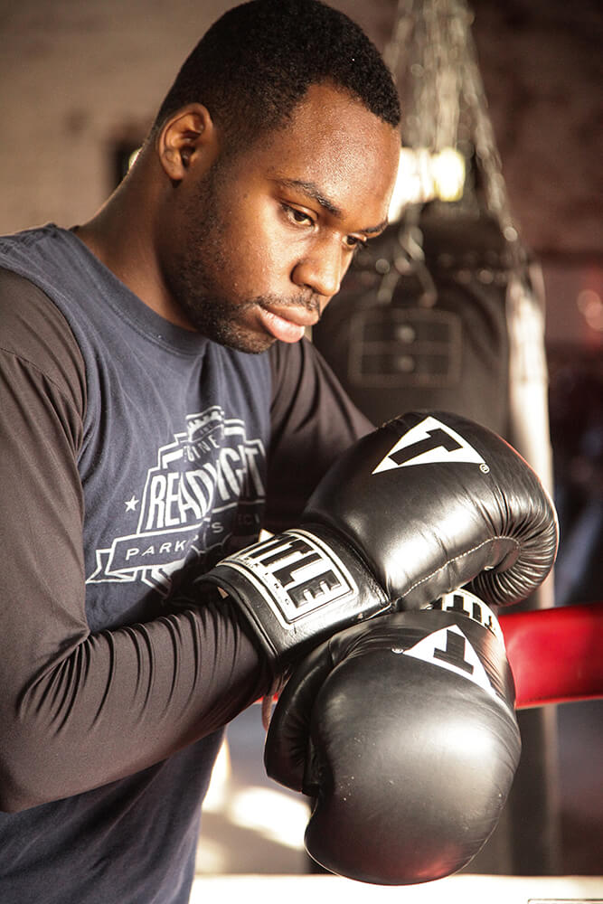 Andre Brown, who played basketball in high school, tried his hand at boxing a few times before beginning to pursue it seriously at 18. (Photo: Marc Rains)