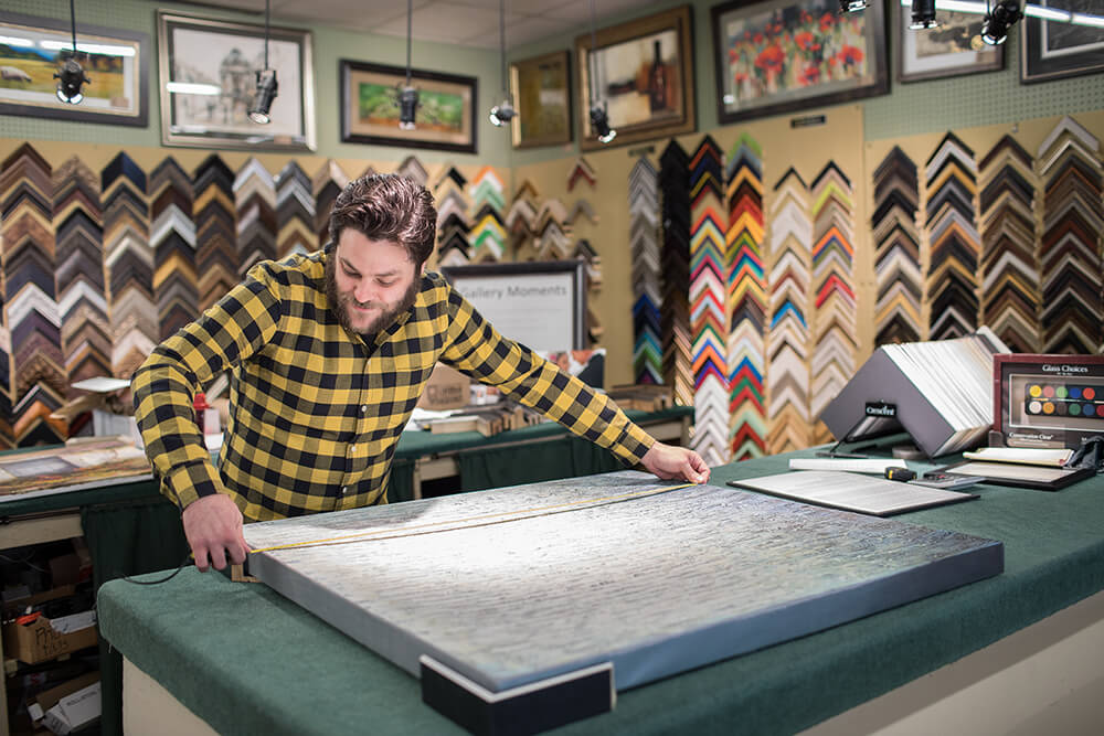 Because they can make frames to just about any specifications, Ziegler is a perfect place to visit when you need something unusual framed. (Photo: Marc Rains)