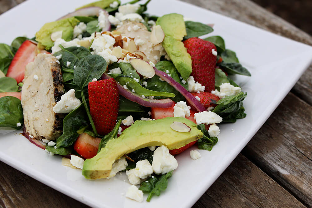 Strawberry Avocado Spinach Salad with Chicken (Photo: Chelsi Fisher)
