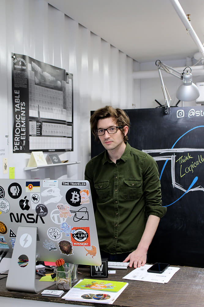 Terry Mudge, who co-owns the business with his wife, Jessie, says he created the store out of his own personal passion for all things scientific. (Photo: Chelsi Fisher)