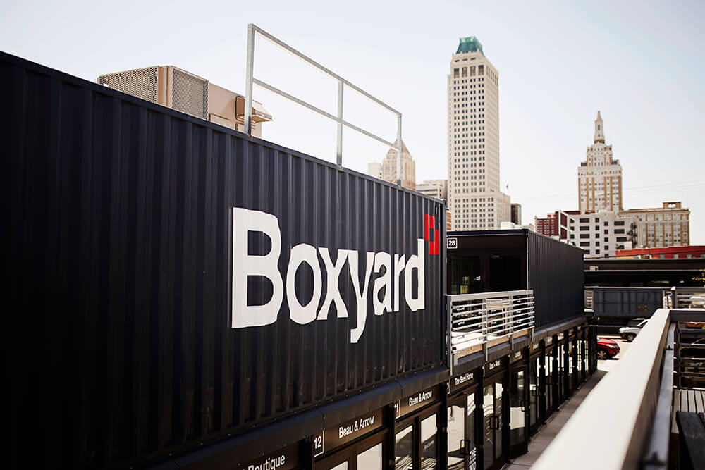The Boxyard stays open late for First Friday Art Crawls, as well as during events such as the Blue Dome Festival and Tulsa Tough. (Photo: Marc Rains)