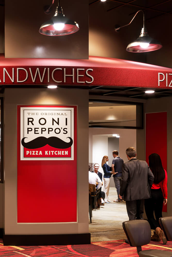 When hunger strikes make sure to check out Thunder Bar and Grill, Stonecreek Kitchen and Roni Peppo’s Pizza Kitchen.