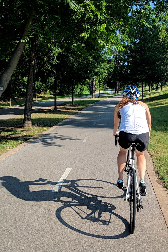 With parks all along the way, you can ride, run, or walk all day long on the Greenway Trail System without getting bored.