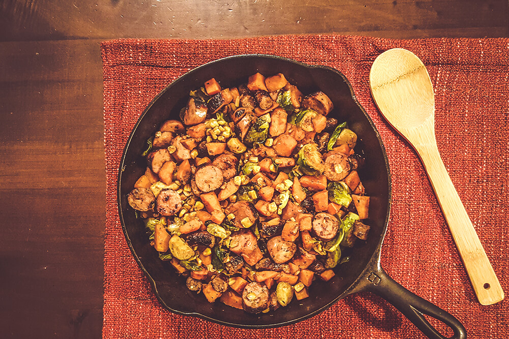 Maple Glazed Two-Sausage Skillet (Photo: Sarah Herrera)