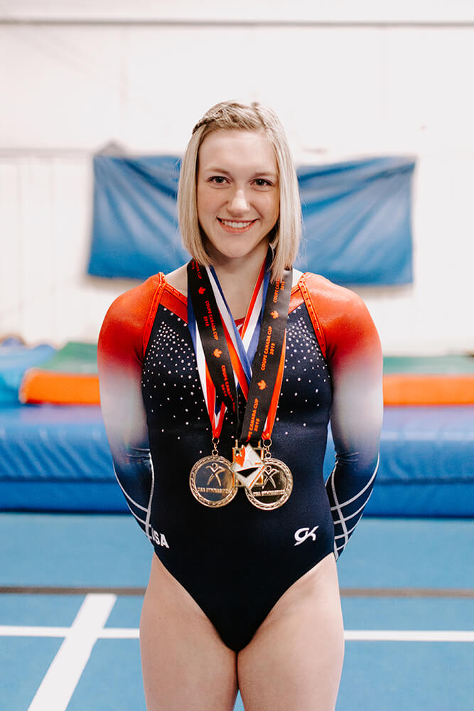 Eve Doudican is about as accomplished an athlete in tumbling as is possible, having won the U.S. national championship in the junior elite category in 2017 and multiple world age group championships already. (Photo: Sarah Eliza Roberts)