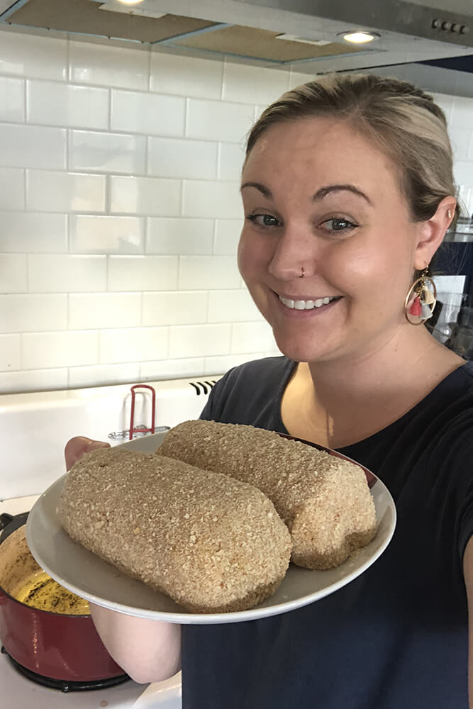 The real trick to this recipe is getting the rolls nice and tight.