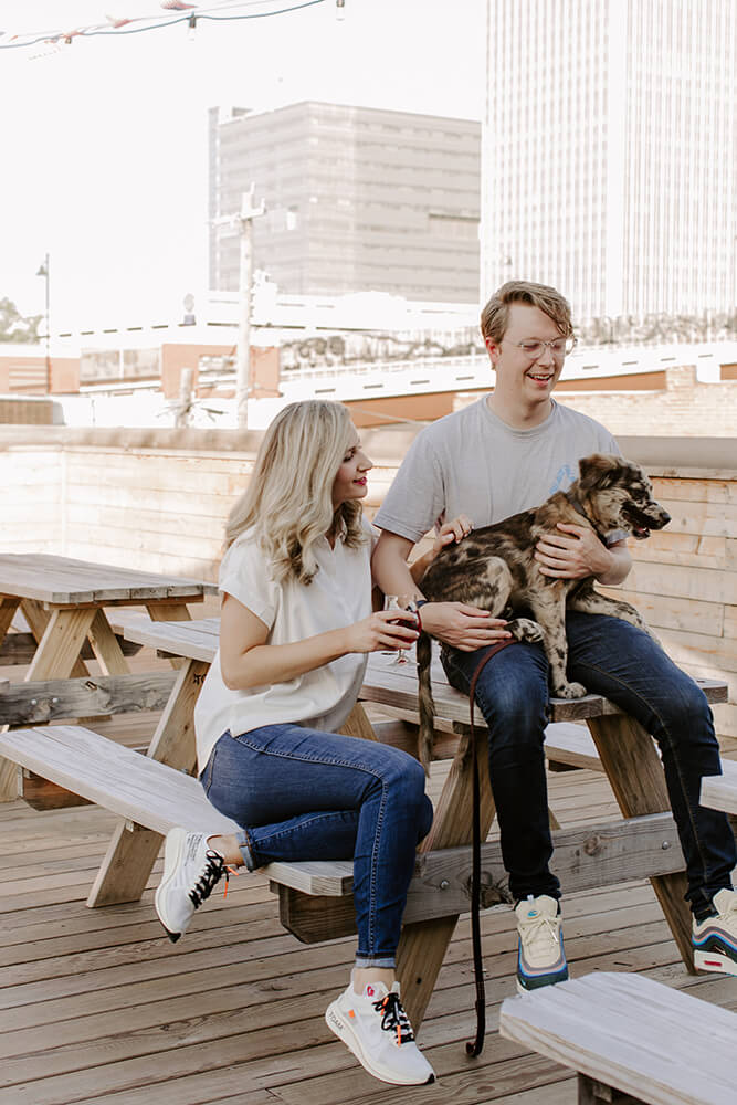 The taproom is a fun, vibrant place that is kid-friendly and even dog-friendly, with a rooftop patio and first-floor garage doors that open up to the sidewalk during beautiful weather. (Photo: Sarah Eliza Roberts)