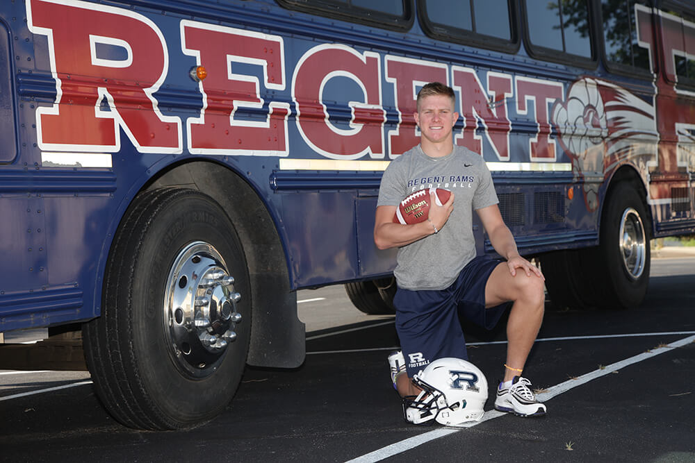 Wright helped the Regent Prep Rams go 14-1 and reach the Class B state final last season and was named a Tulsa World All-World Offensive Player of the Year finalist. (Photo: Marc Rains)