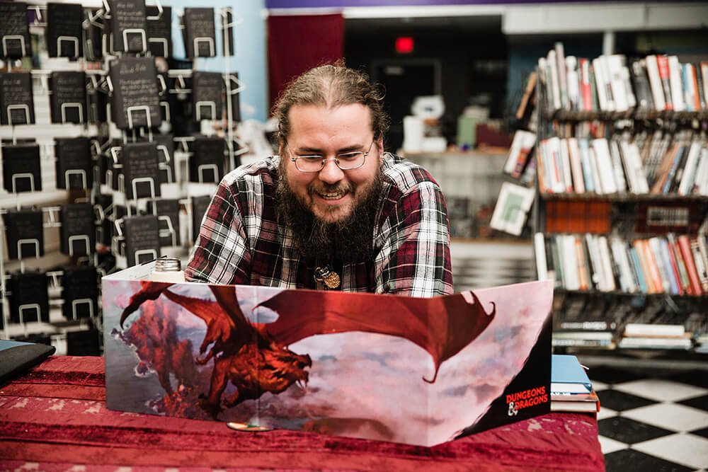 The Dungeon Master guides the players through the story. Together, they create endless worlds and quests with the only limit being the groups’ imagination and their die rolls. (Photo: Sarah Eliza Roberts)