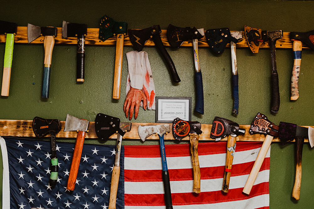 While there is no age restriction on the ax throwing, parental or guardian supervision is required for anyone under 18 years old, and spectators always watch for free. But why would you want to watch when you could throw? (Photo: Sarah Eliza Roberts)