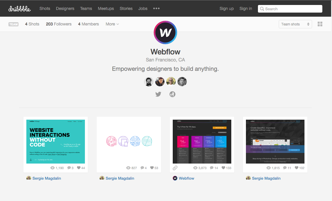 Webflow on Dribbble
