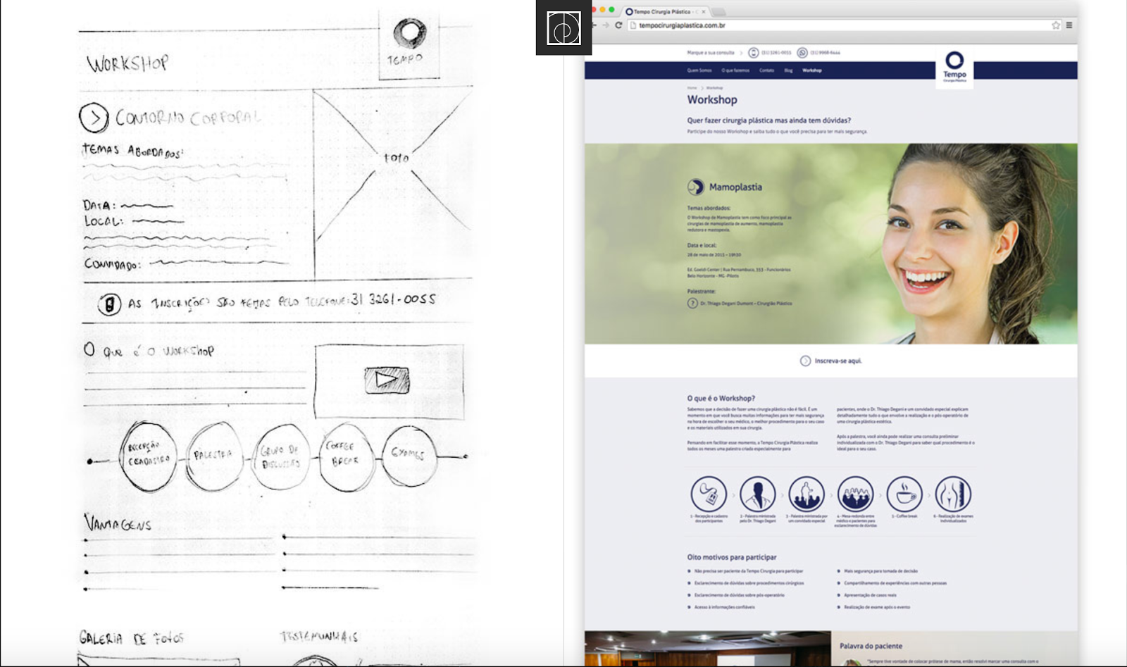 Showing various stages of your design process adds depth to your portfolio website