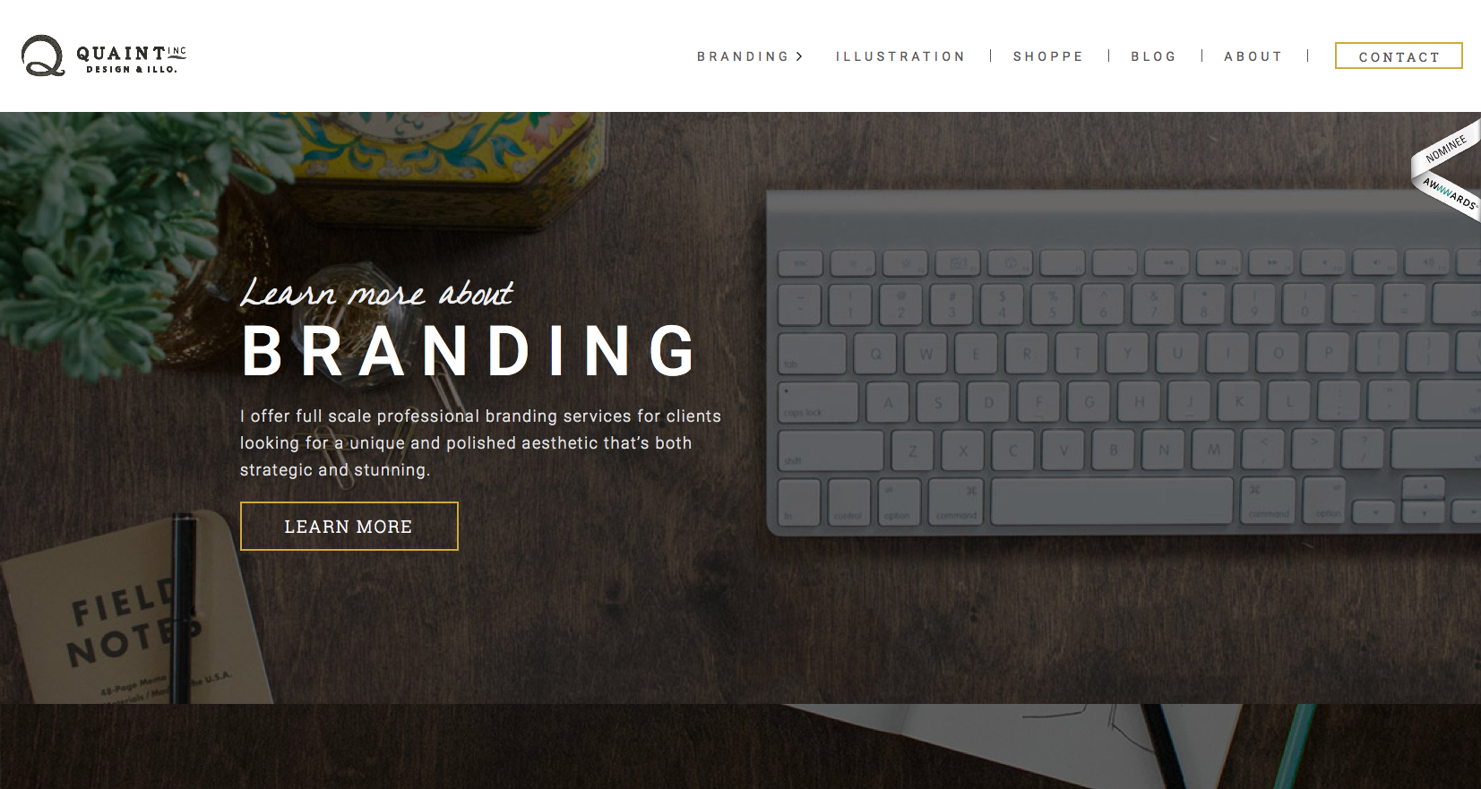 Quaint Inc landing page