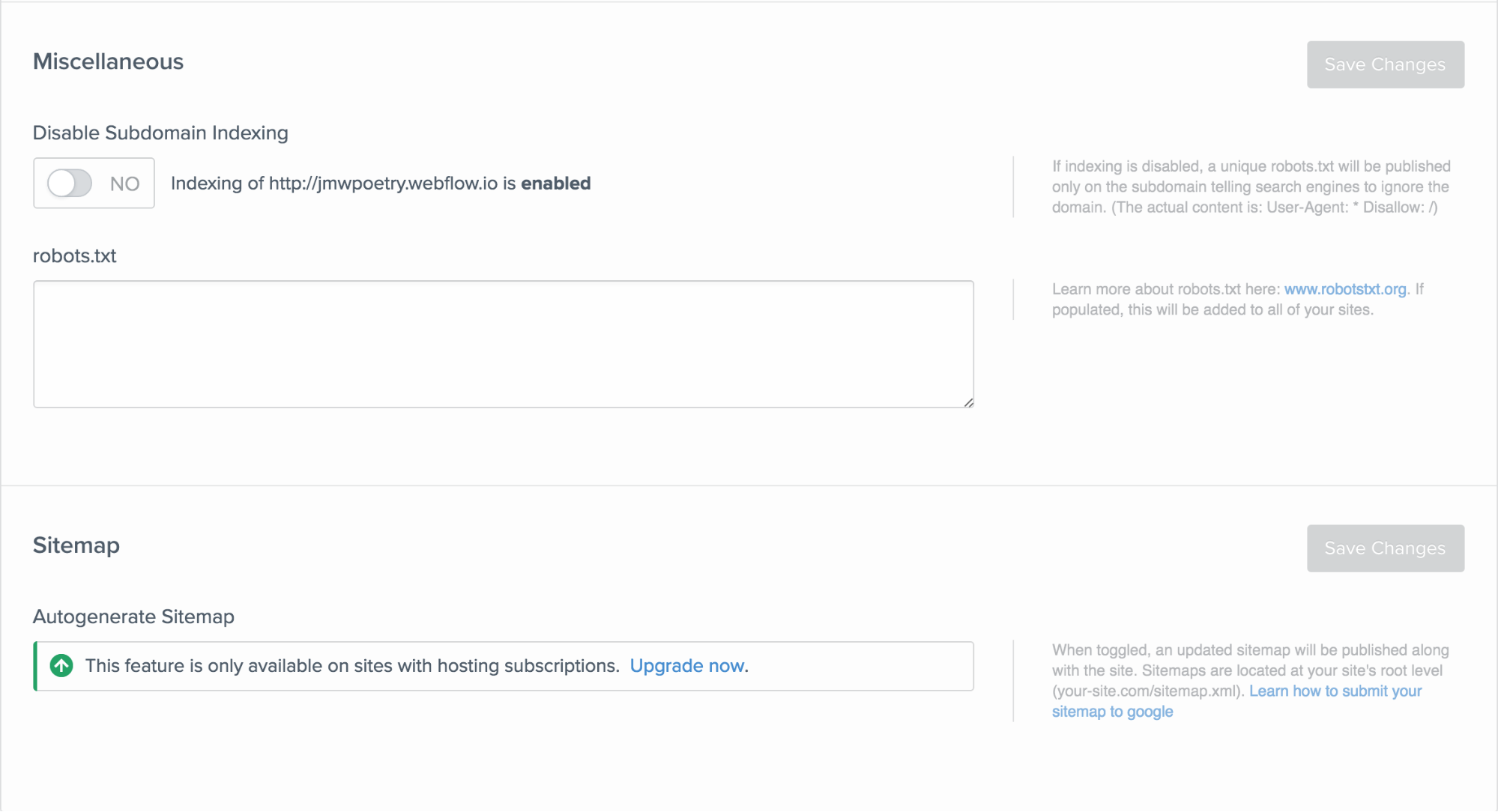 You can disable subdomain indexing in your Site Settings