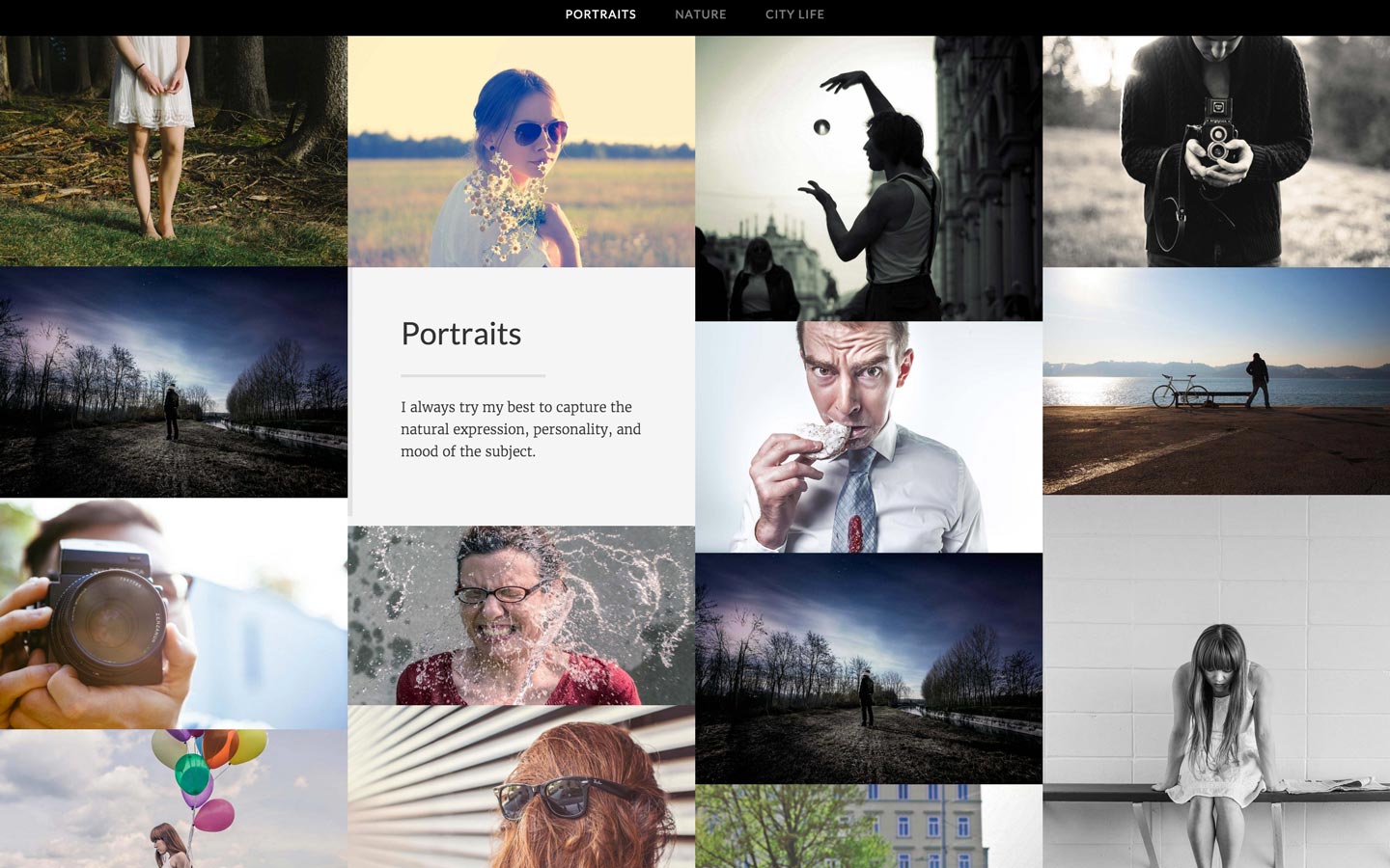 Aspect Ratio photography portfolio website template