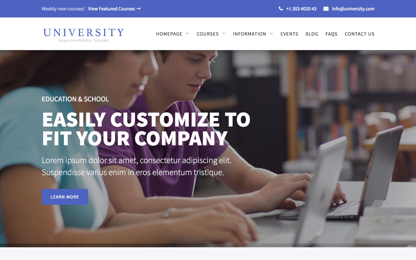 University education cms website template