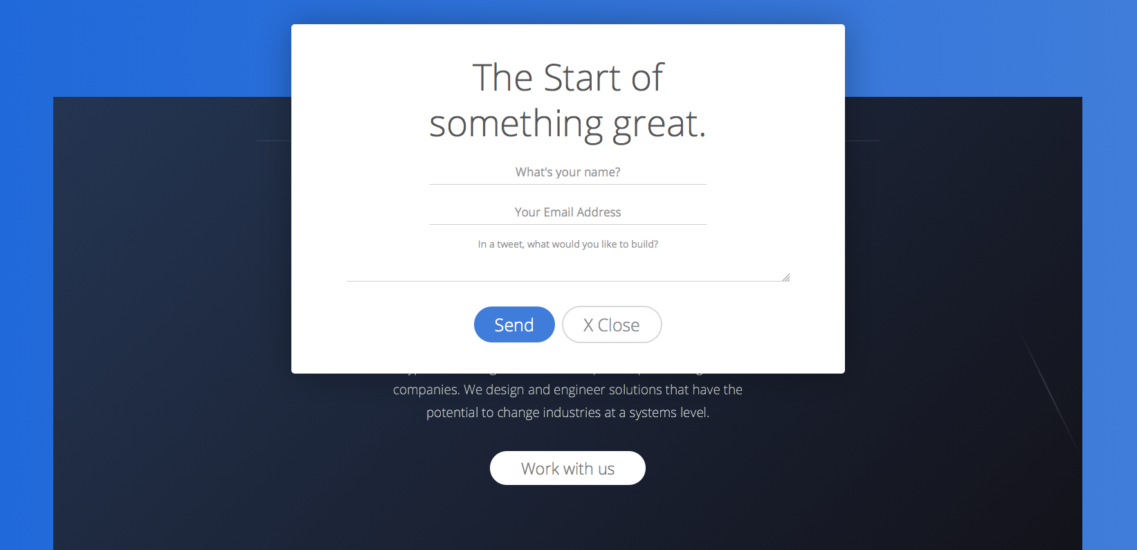 Hyperdrive's contact form