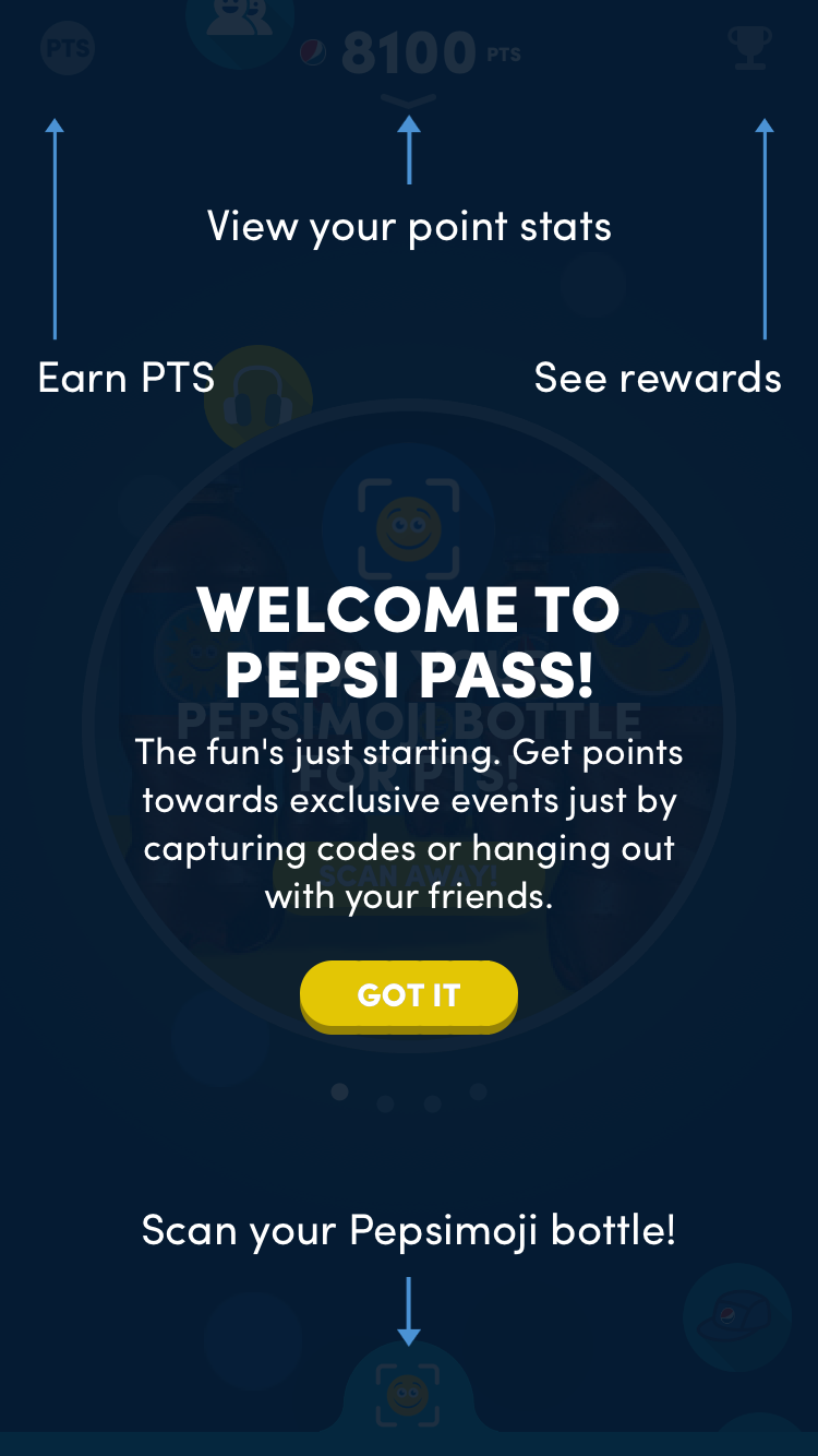 Pepsi Pass mobile app