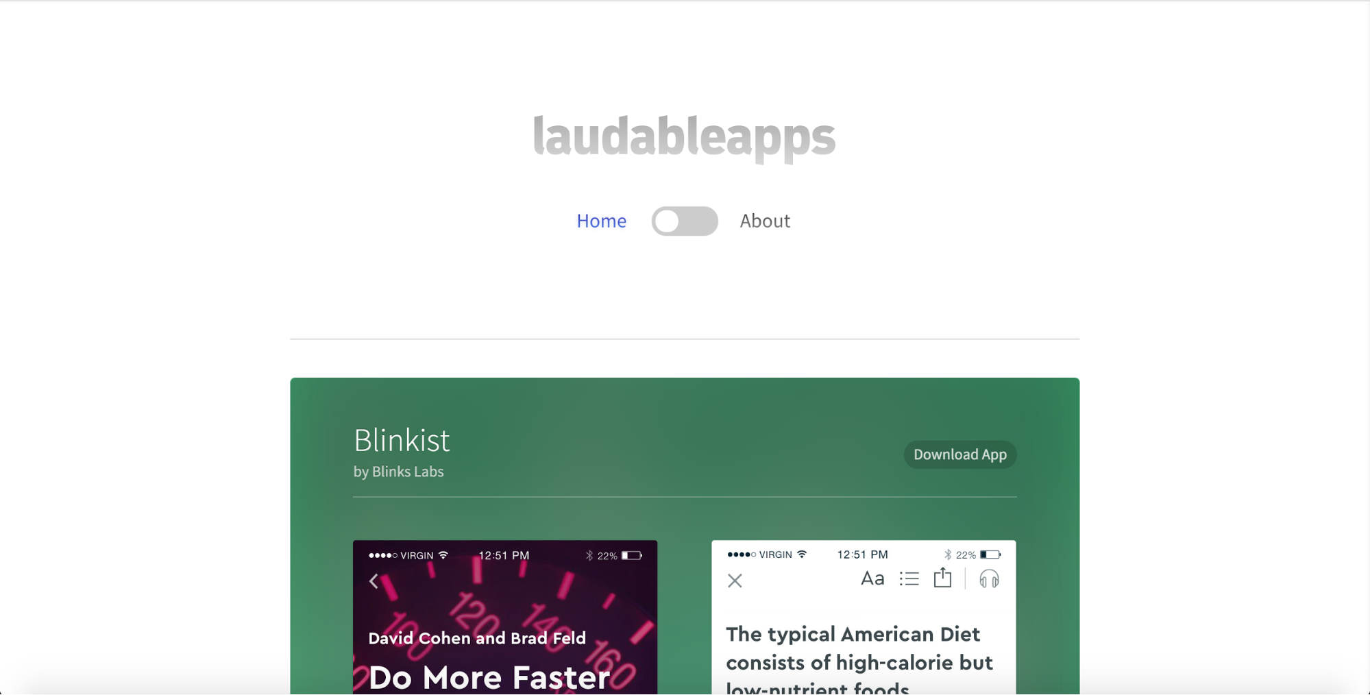 Laudable Apps inspiration homepage