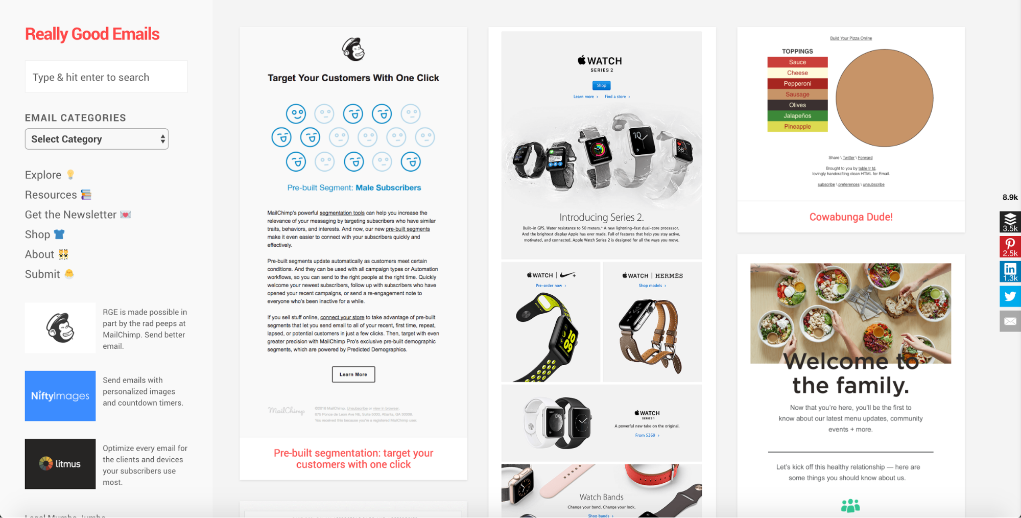 Really Good Emails inspiration website
