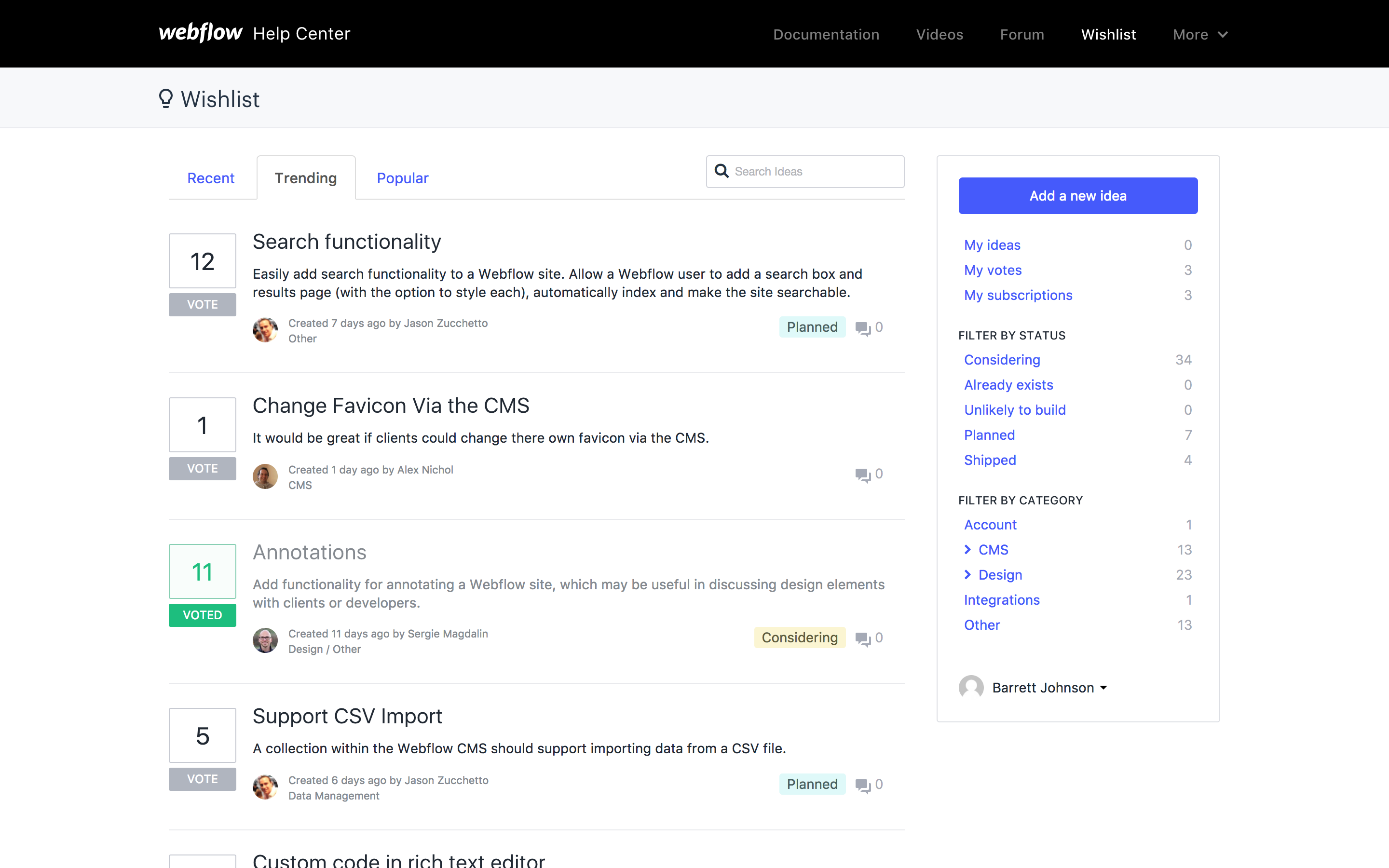 The Webflow Wishlist will be the new source of truth for feature requests and prioritization.