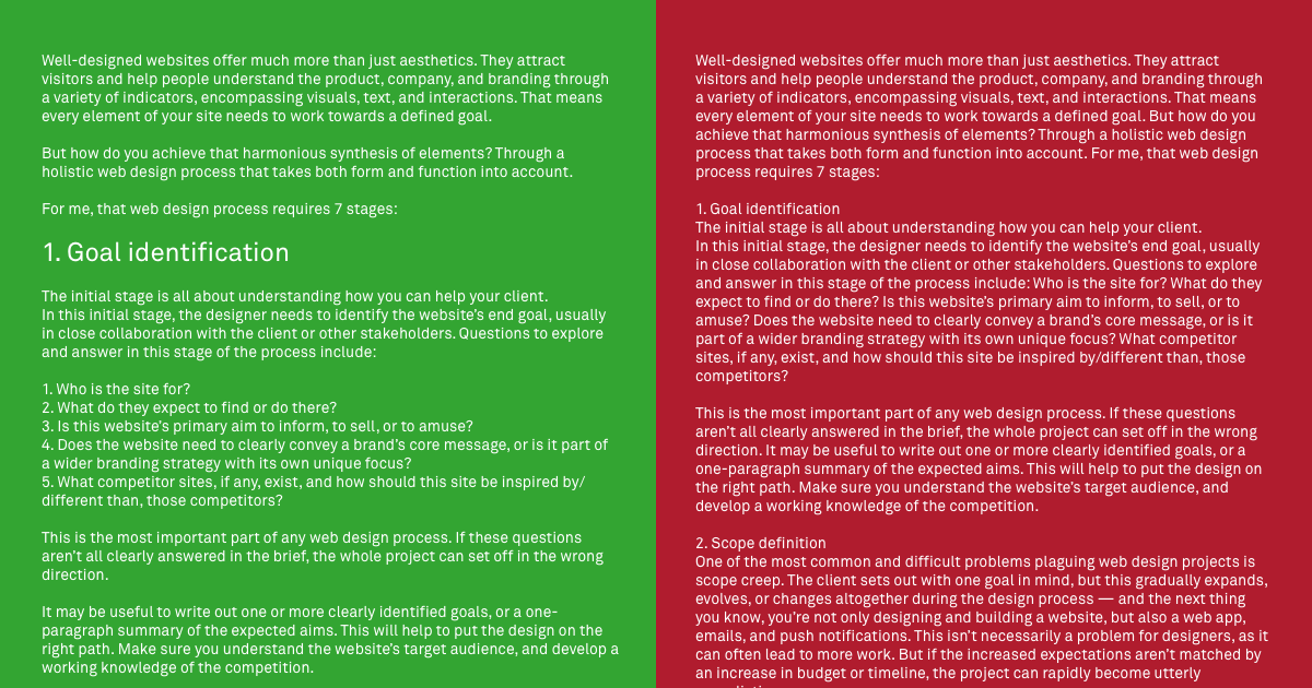 do: structure longform text. don't: skip the structural elements