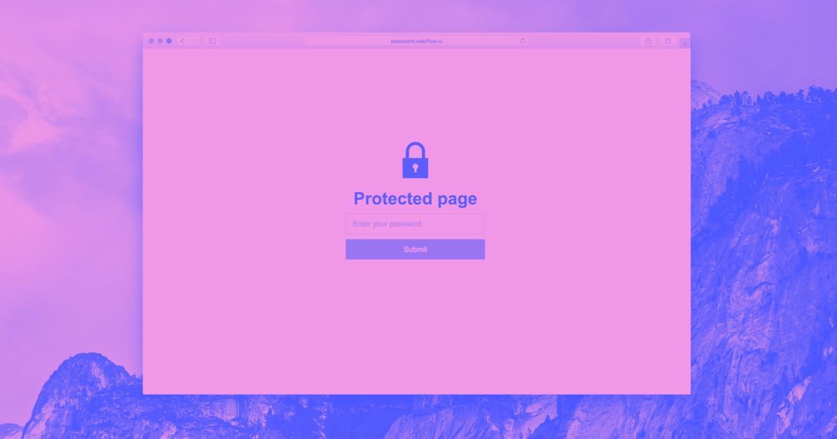 password protected page