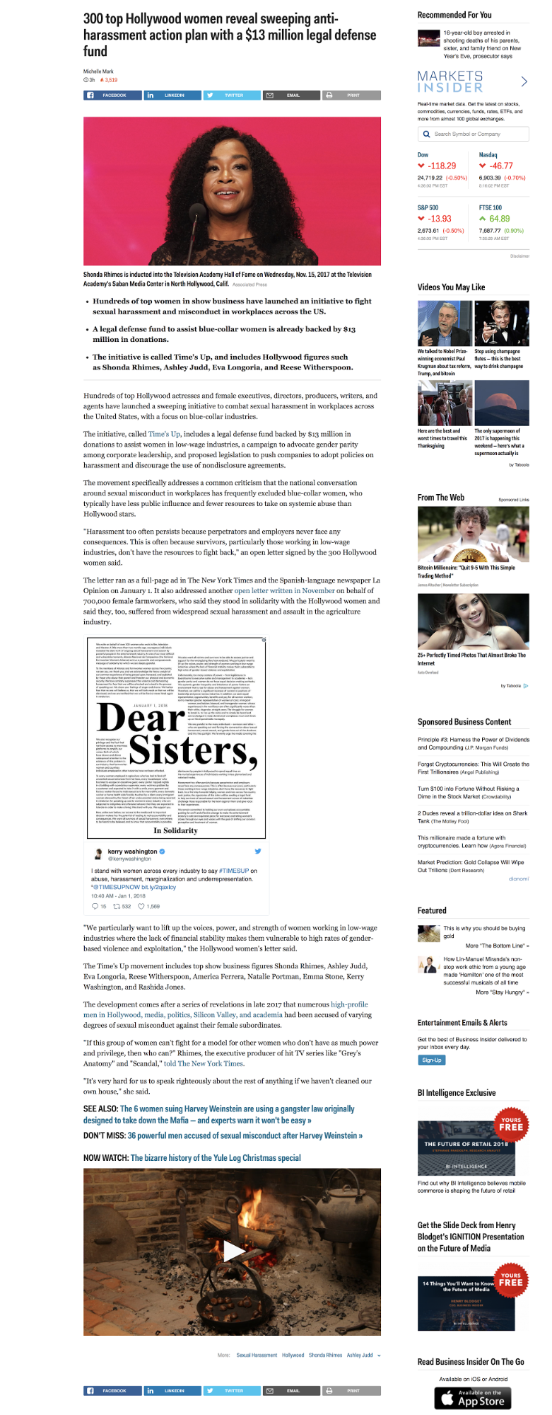 A busy blog page from Business Insider with no subscribe option in sight.