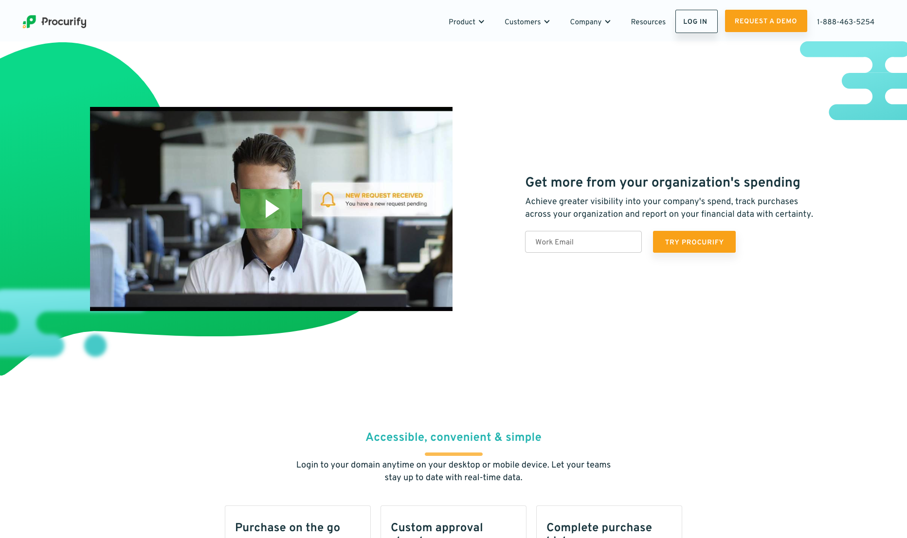 Procurify's homepage